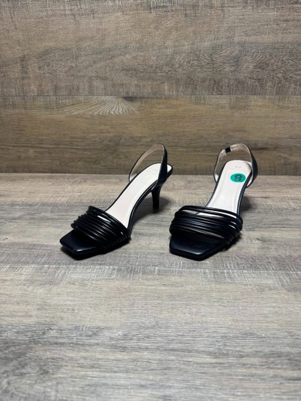 Halston Hong Kong Black Slingback Sandals Women's Size 8